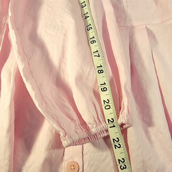 J. Crew Linen Blend Easter Spring Summer Penk Full Length Button Up Dress 4 - Picture 16 of 16